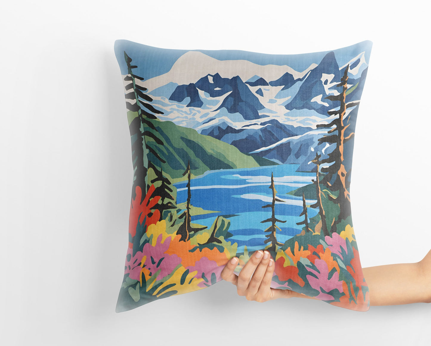 Glacier National Park, Montana, Decorative Pillow, Usa Travel Pillow, Art Pillow, Contemporary Pillow, 24X24 Pillow Case, Home And Living