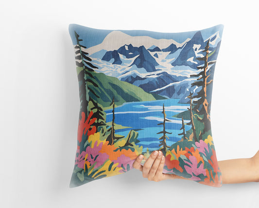 Glacier National Park, Montana, Decorative Pillow, Usa Travel Pillow, Art Pillow, Contemporary Pillow, 24X24 Pillow Case, Home And Living