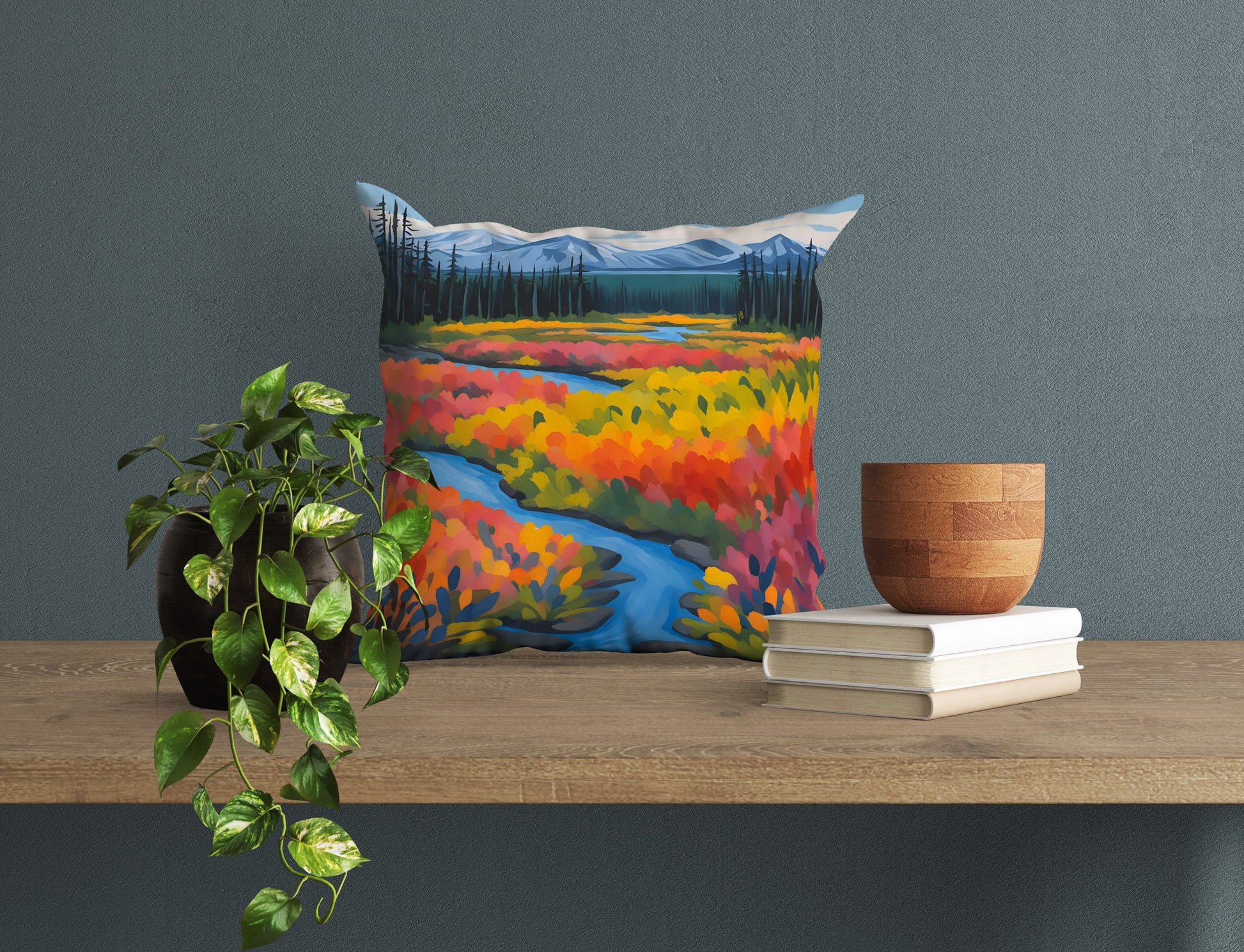 Kobuk Valley National Park Tapestry Pillows, Usa Travel Pillow, Art Pillow, Colorful Pillow Case, Contemporary Pillow, 16X16 Case