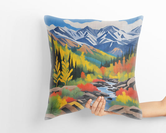Wrangell St. Elias National Park, Decorative Pillow, Usa Travel Pillow, Modern Pillow, 24X24 Pillow Case, Home Decor Pillow, Sofa Pillows