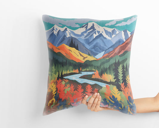 Denali National Park And Preserve Alaska Pillow Case, Usa Travel Pillow, Soft Pillow, Modern Pillow, 20X20 Pillow Cover, Farmhouse Pillow