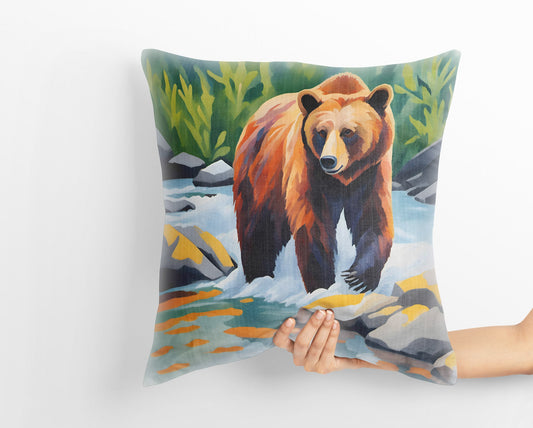 Katmai National Park Alaska Throw Pillow Cover, Usa Travel Pillow, Comfortable, 18 X 18 Pillow Covers, Farmhouse Pillow, Pillow Cases Kids