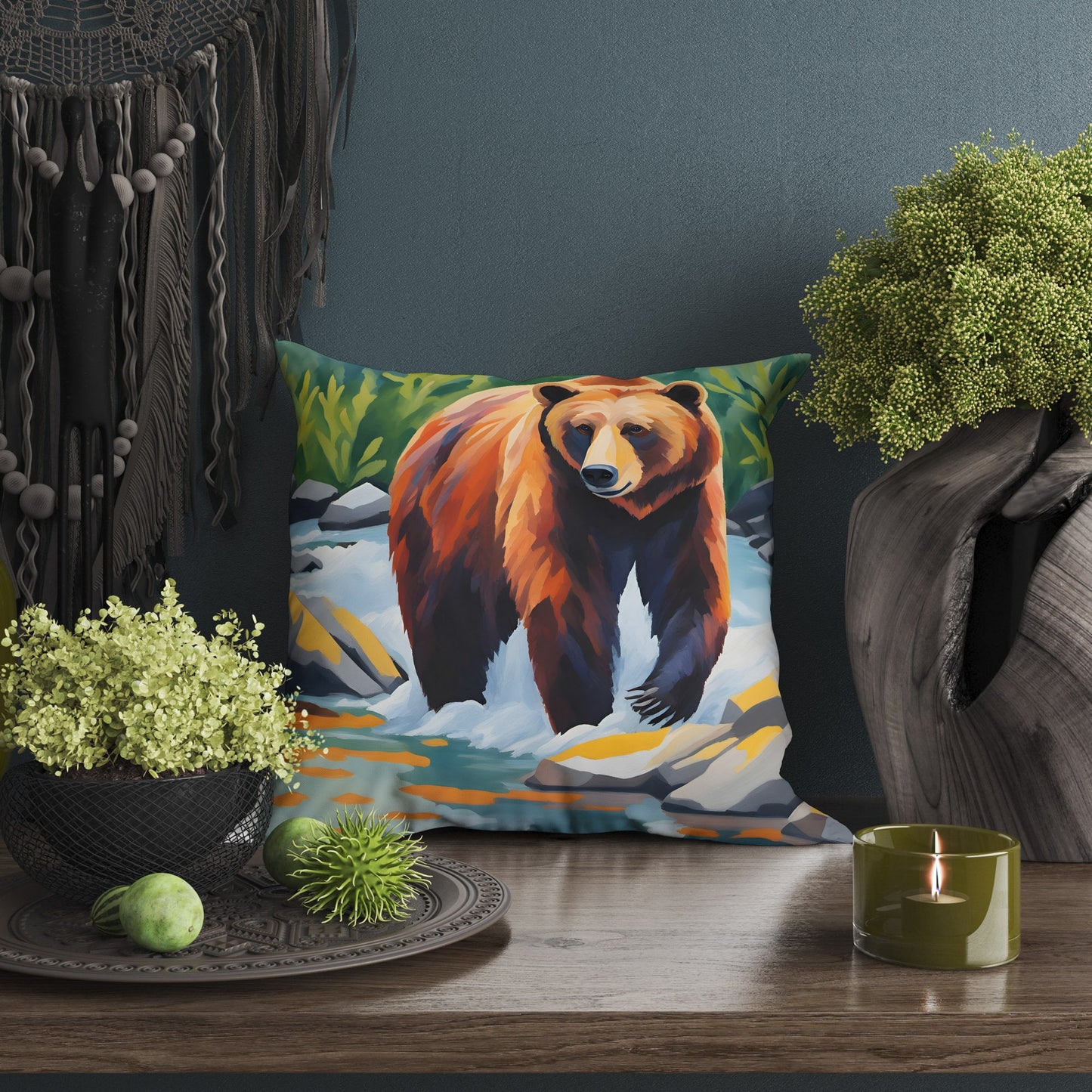 Katmai National Park Alaska Throw Pillow Cover, Usa Travel Pillow, Comfortable, 18 X 18 Pillow Covers, Farmhouse Pillow, Pillow Cases Kids