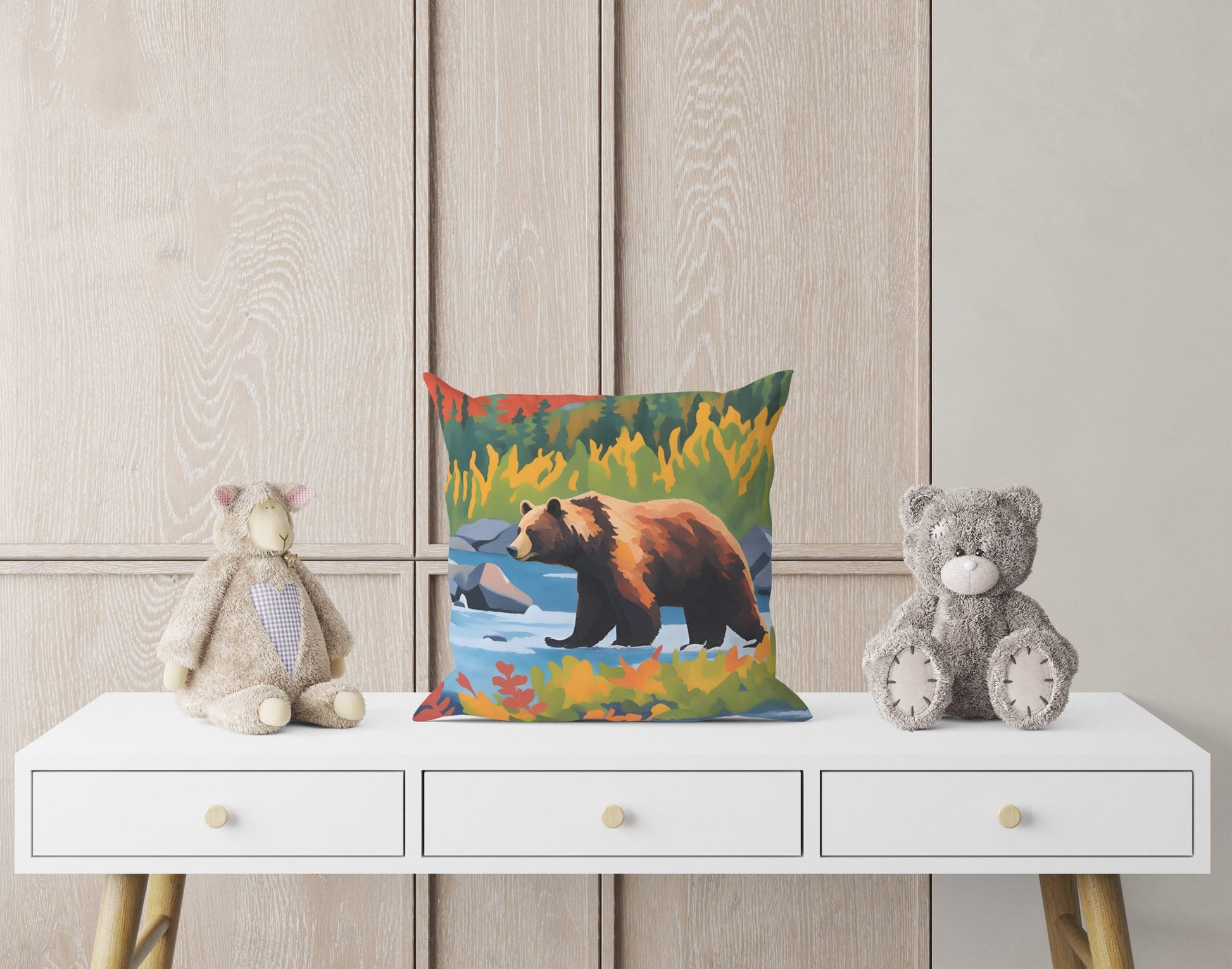 Katmai National Park Alaska, Tapestry Pillows, Usa Travel Pillow, Comfortable, Colorful Pillow Case, Fashion, Square Pillow, Home And Living