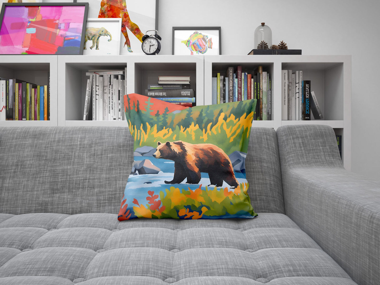 Katmai National Park Alaska, Tapestry Pillows, Usa Travel Pillow, Comfortable, Colorful Pillow Case, Fashion, Square Pillow, Home And Living