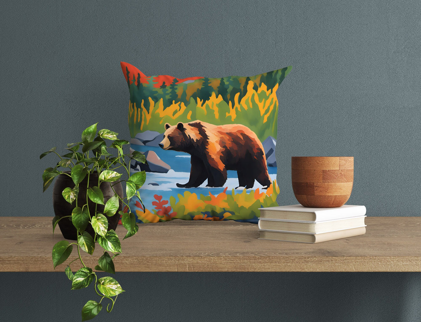 Katmai National Park Alaska, Tapestry Pillows, Usa Travel Pillow, Comfortable, Colorful Pillow Case, Fashion, Square Pillow, Home And Living