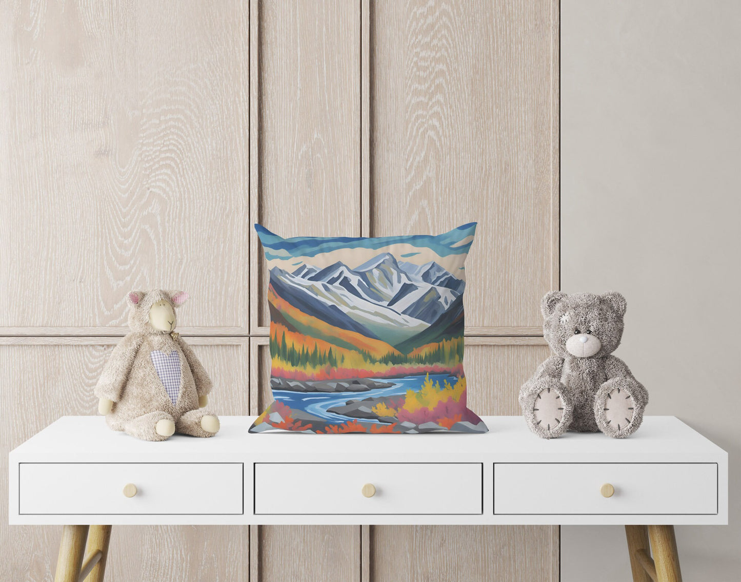 Wrangell-St. Elias National Park Alaska, Tapestry Pillows, Usa Travel Pillow, Artist Pillow, 20X20 Pillow, Home Decor Pillow, Holiday Gift