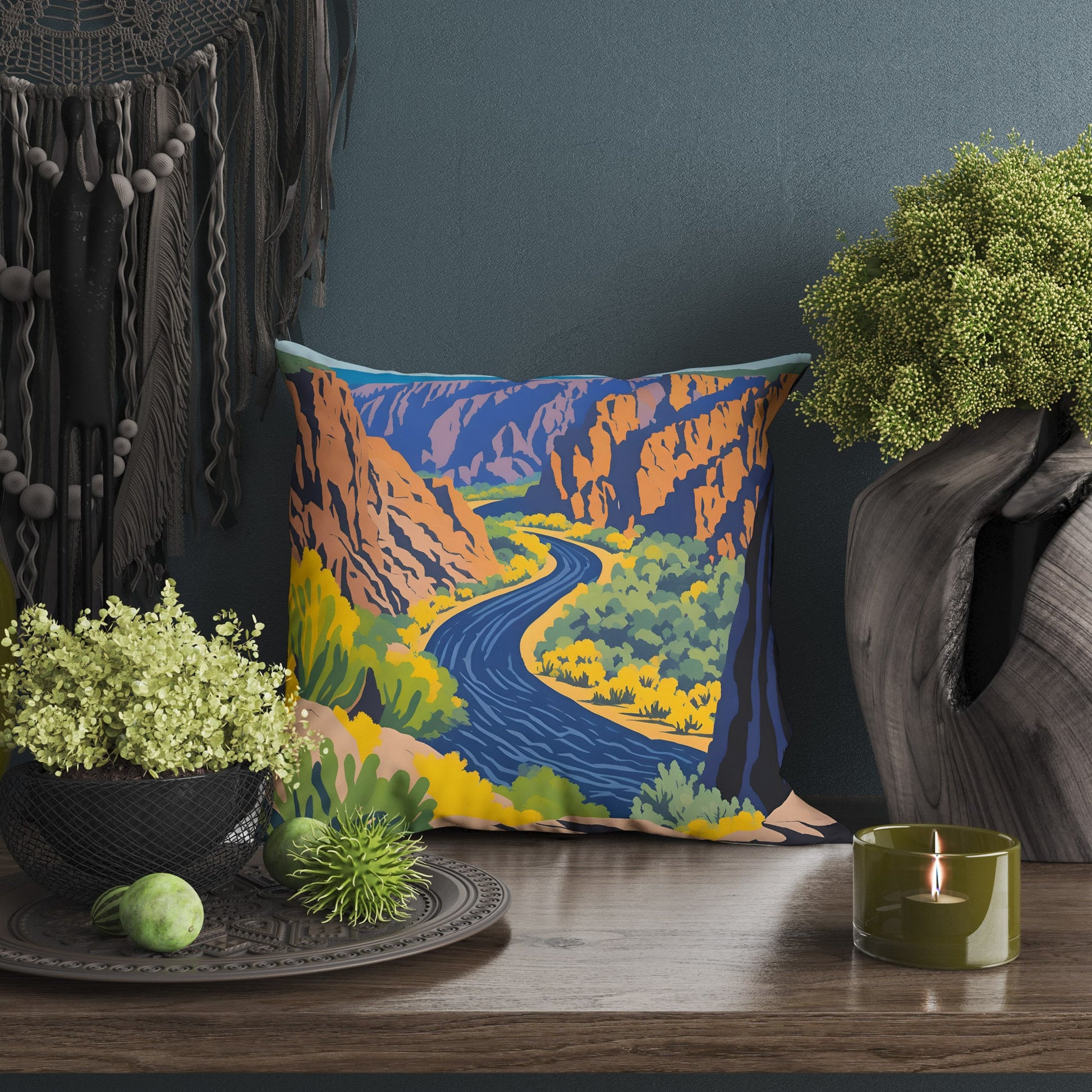 Black Canyon Of The Gunnison National Park Landscape, Colorado Toss Pillow, Usa Travel Pillow, Contemporary Pillow, Indoor Pillow Cases