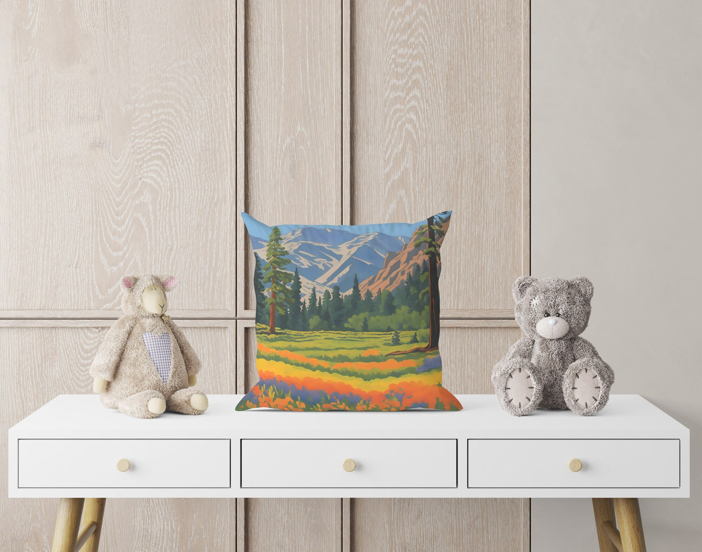 Zumwalt Meadow In Sequoia And Kings Canyon National Parks California Decorative Pillow, Usa Travel Pillow, Comfortable, Colorful Pillow Case