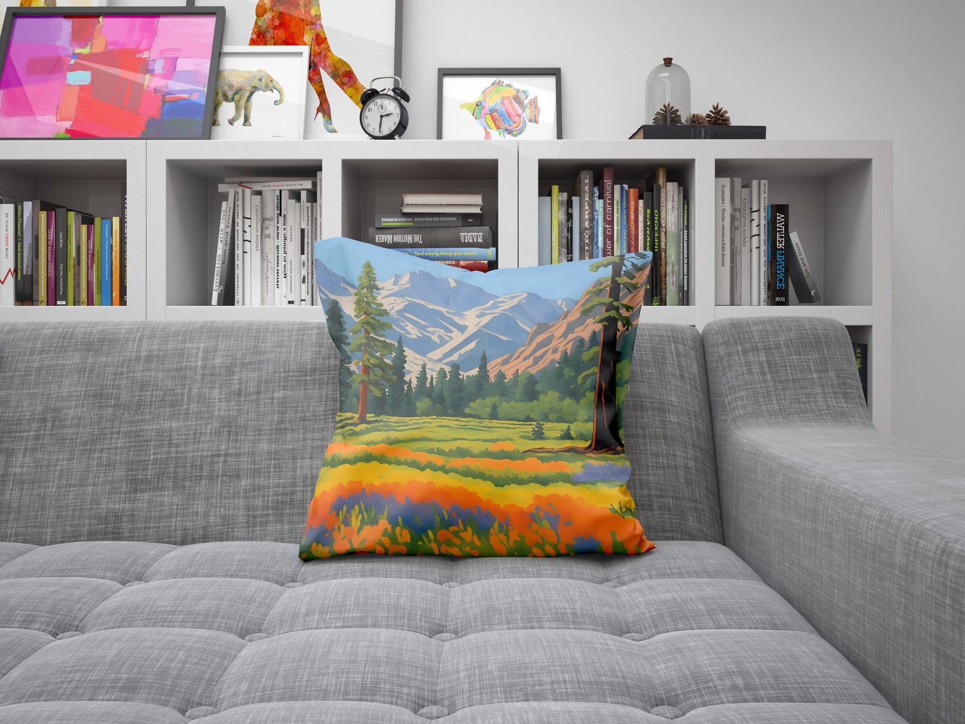 Zumwalt Meadow In Sequoia And Kings Canyon National Parks California Decorative Pillow, Usa Travel Pillow, Comfortable, Colorful Pillow Case