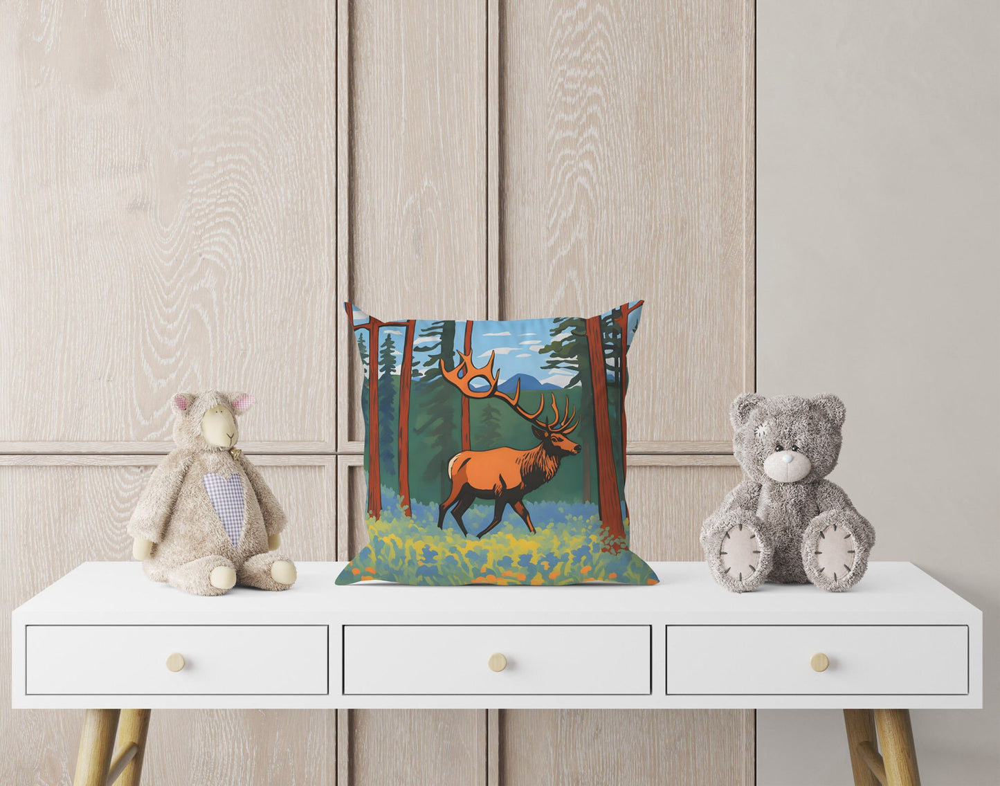 Elk Meadow In Redwood National And State Parks, California Tapestry Pillows, Soft Pillow Cases, Modern Pillow, Square Pillow, Sofa Pillows