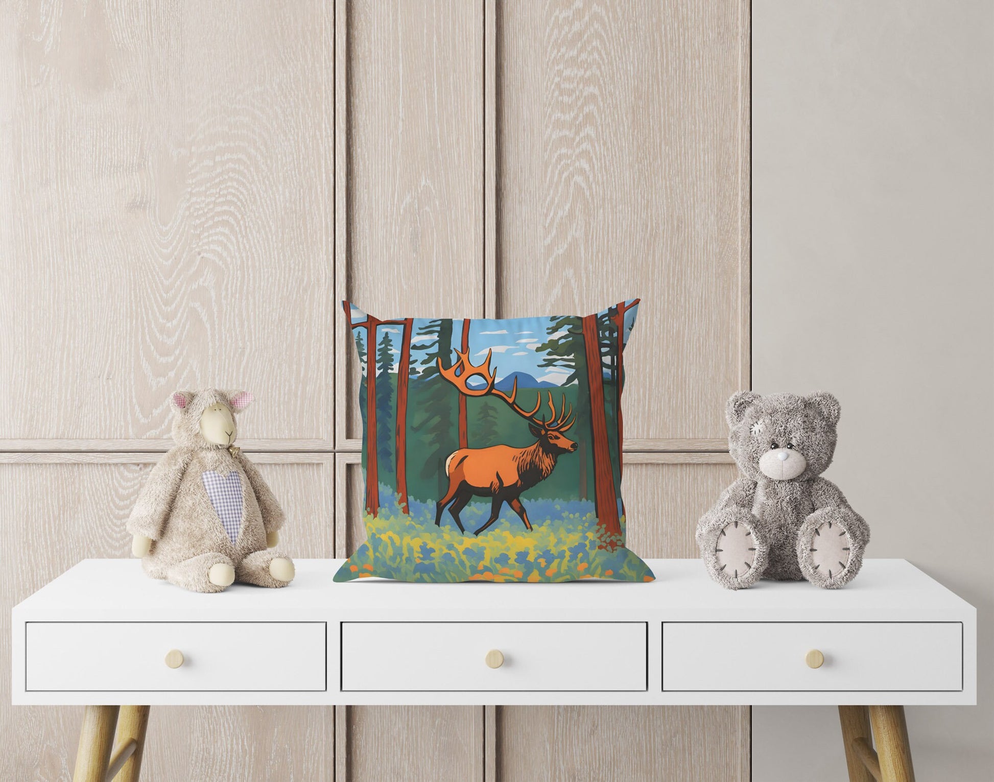 Elk Meadow In Redwood National And State Parks, California Tapestry Pillows, Soft Pillow Cases, Modern Pillow, Square Pillow, Sofa Pillows