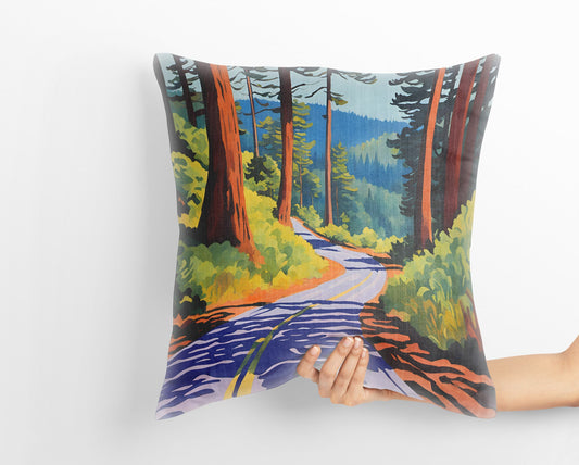 Howland Hill Road In Redwood National And State Parks, California Tapestry Pillows, Usa Travel Pillow, Art Pillow, 20X20 Pillow Cover