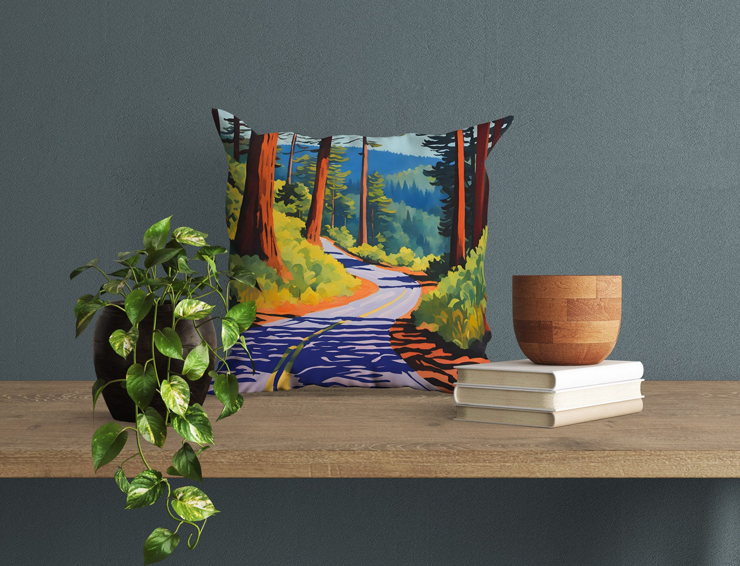 Howland Hill Road In Redwood National And State Parks, California Tapestry Pillows, Usa Travel Pillow, Art Pillow, 20X20 Pillow Cover