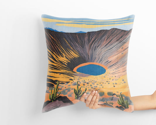 Ubehebe Crater In Death Valley National Park, California Pillow Case, Usa Travel Pillow, Soft Pillow, Colorful Pillow Case, Square Pillow