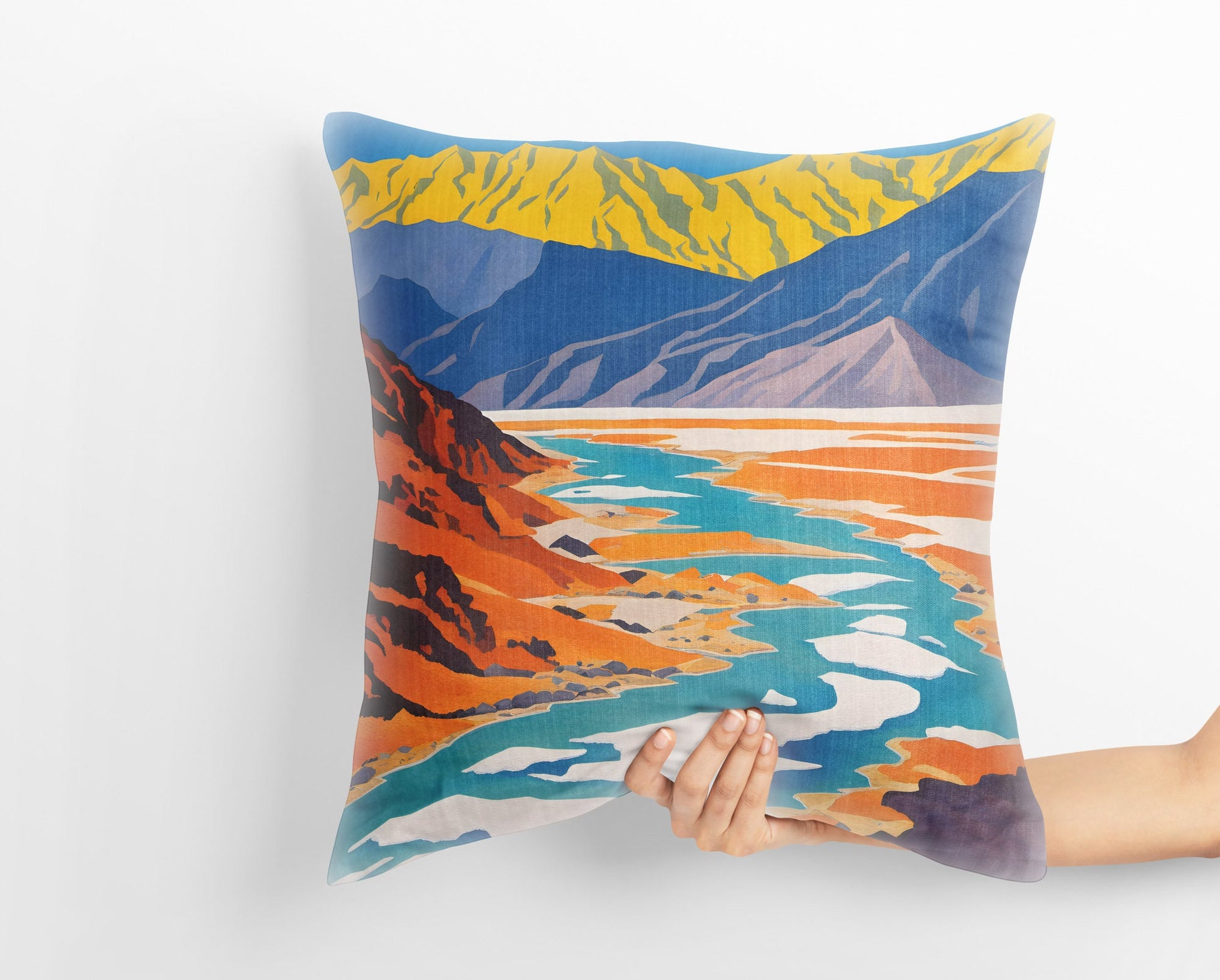 Badwater Basin In Death Valley National Park, California Throw Pillow, Usa Travel Pillow, Designer Pillow, 20X20 Pillow Cover