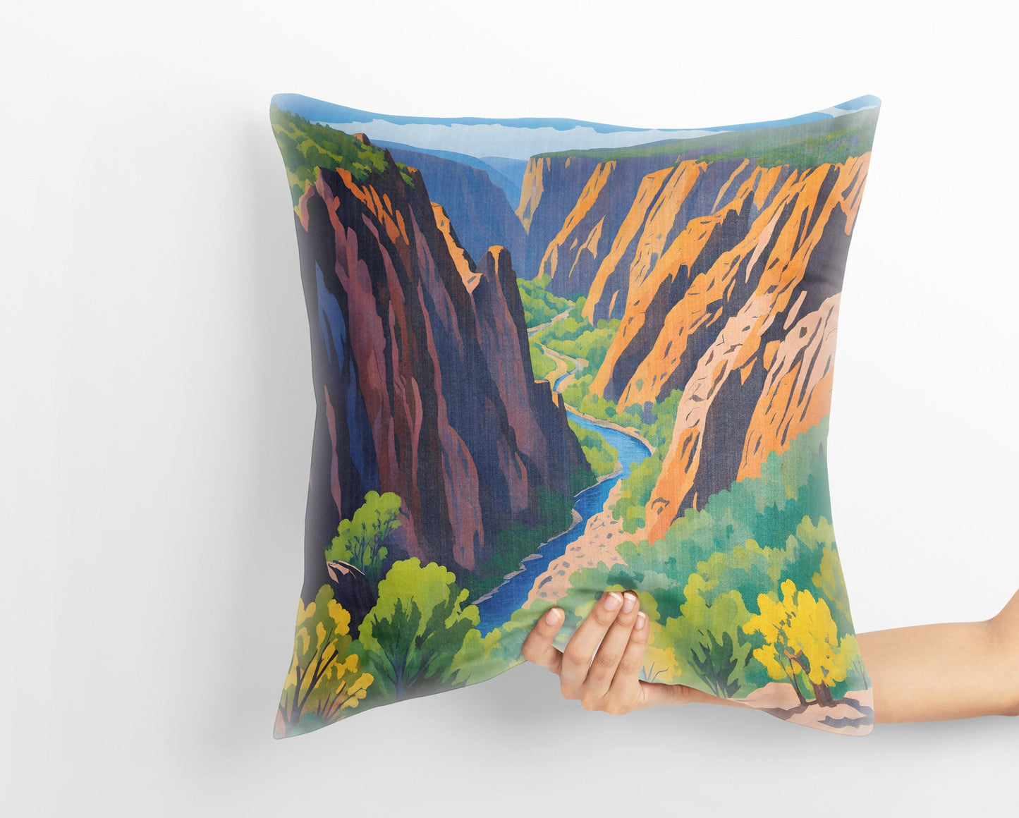 Warner Point In Black Canyon Of The Gunnison National Park, Colorado Tapestry Pillows, Usa Travel Pillow, Pillow 20X20, Home And Living