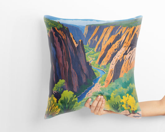 Warner Point In Black Canyon Of The Gunnison National Park, Colorado Tapestry Pillows, Usa Travel Pillow, Pillow 20X20, Home And Living
