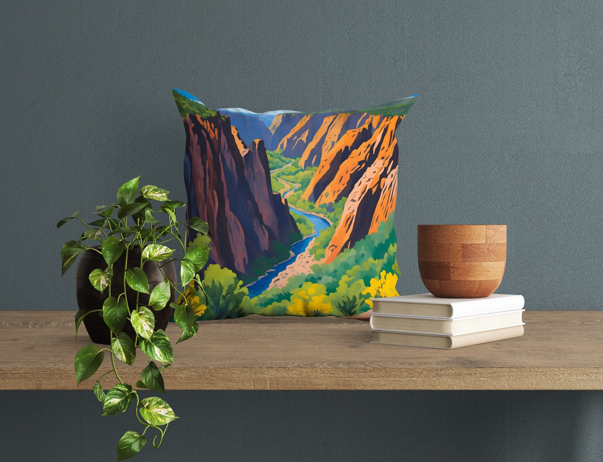 Warner Point In Black Canyon Of The Gunnison National Park, Colorado Tapestry Pillows, Usa Travel Pillow, Pillow 20X20, Home And Living