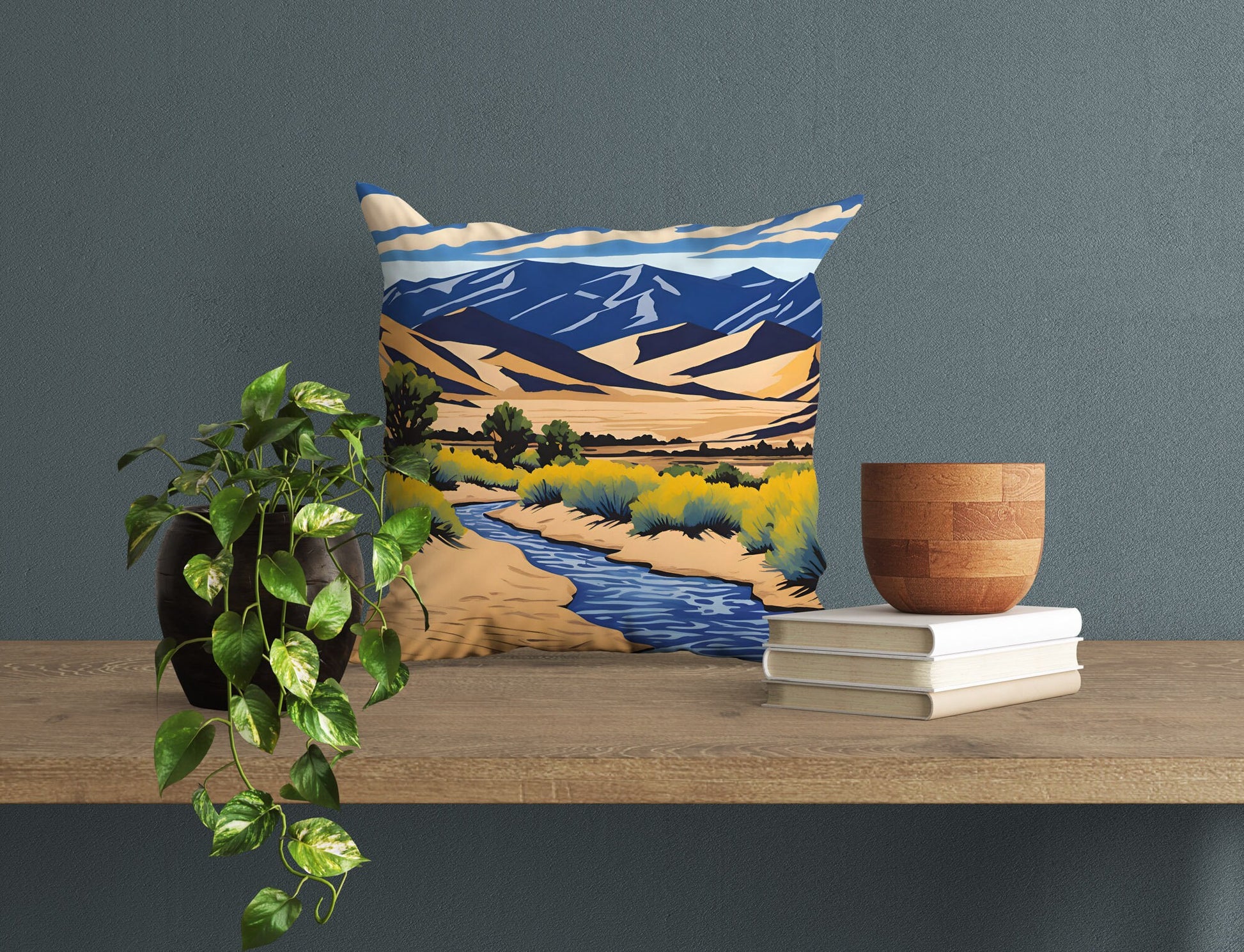 Medano Creek In Great Sand Dunes National Park, Colorado Decorative Pillow, Usa Travel Pillow, Artist Pillow, Colorful Pillow, Modern Pillow