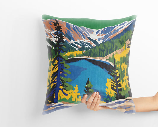 Dream Lake In Rocky Mountain National Park, Colorado Throw Pillow, Usa Travel Pillow, Soft Pillow Cases, Fashion, 24X24 Pillow Case