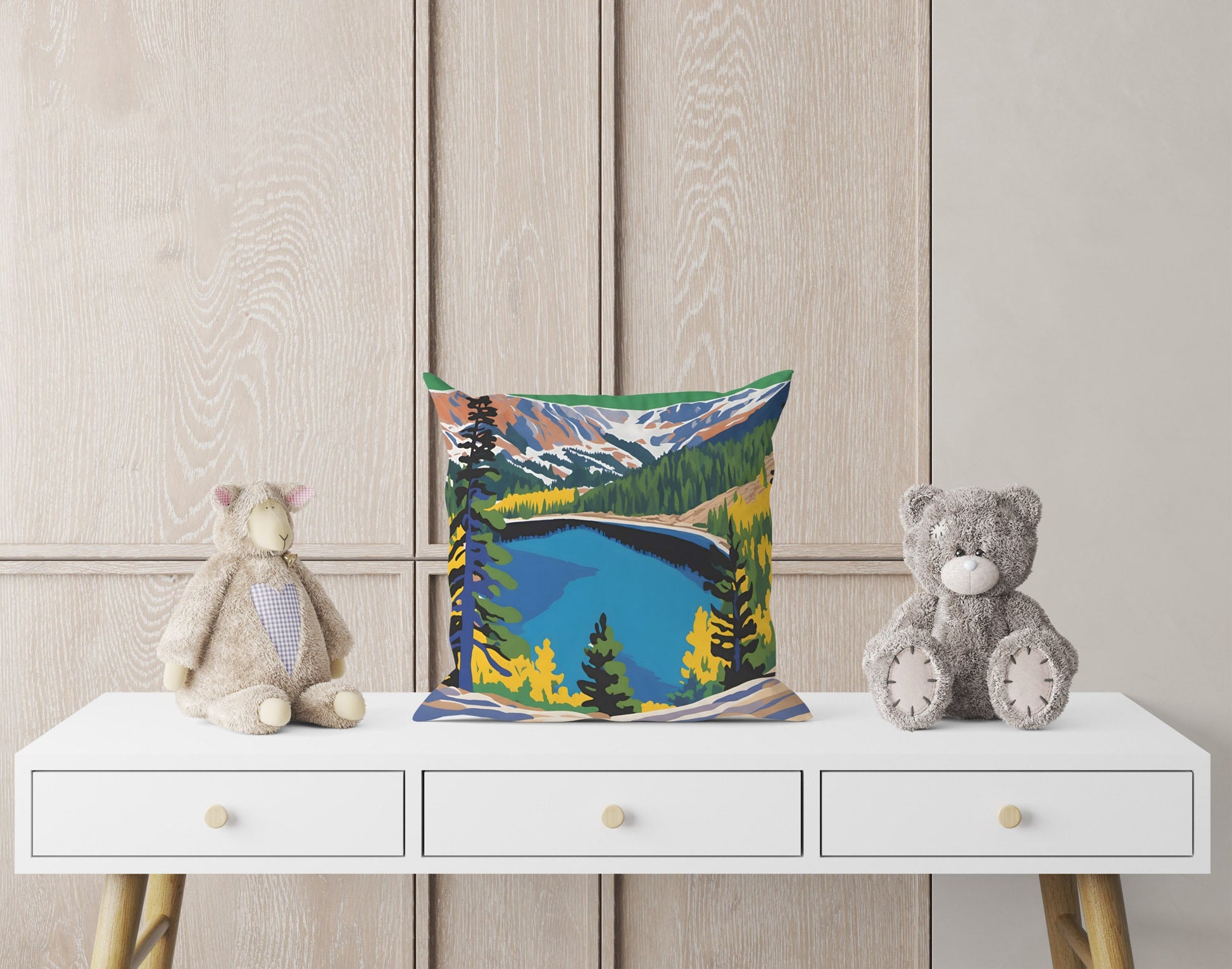 Dream Lake In Rocky Mountain National Park, Colorado Throw Pillow, Usa Travel Pillow, Soft Pillow Cases, Fashion, 24X24 Pillow Case