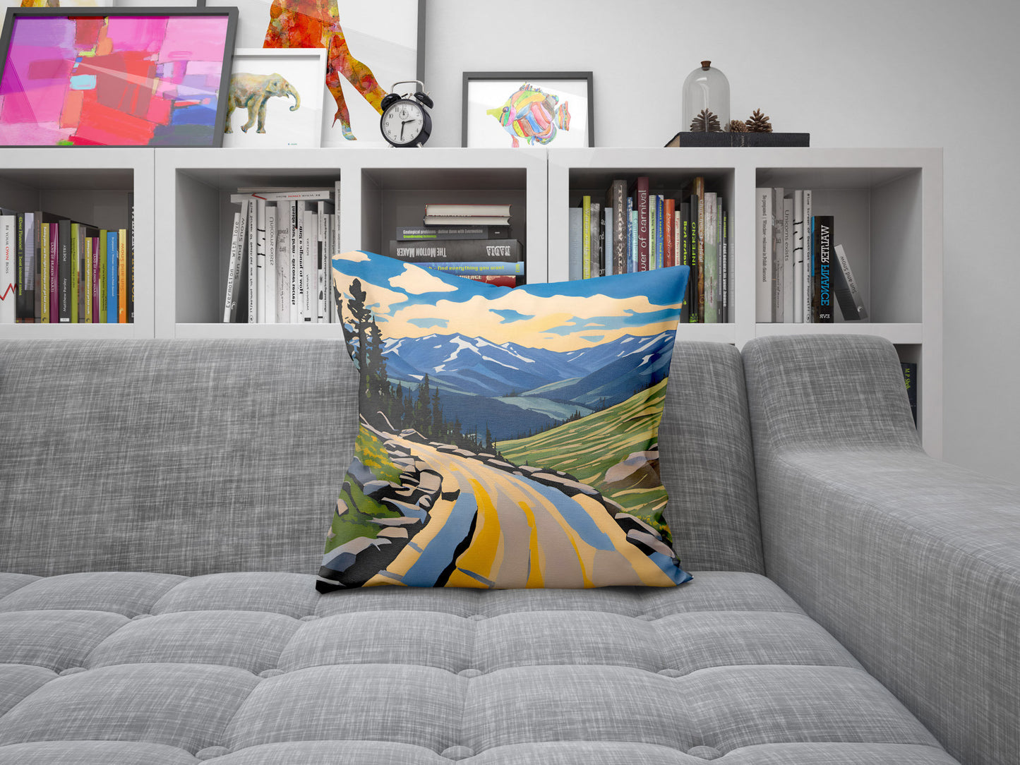 Trail Ridge Road In Rocky Mountain National Park Colorado Throw Pillow Cover, Usa Travel Pillow, Art Pillow, Beautiful Pillow, Square Pillow