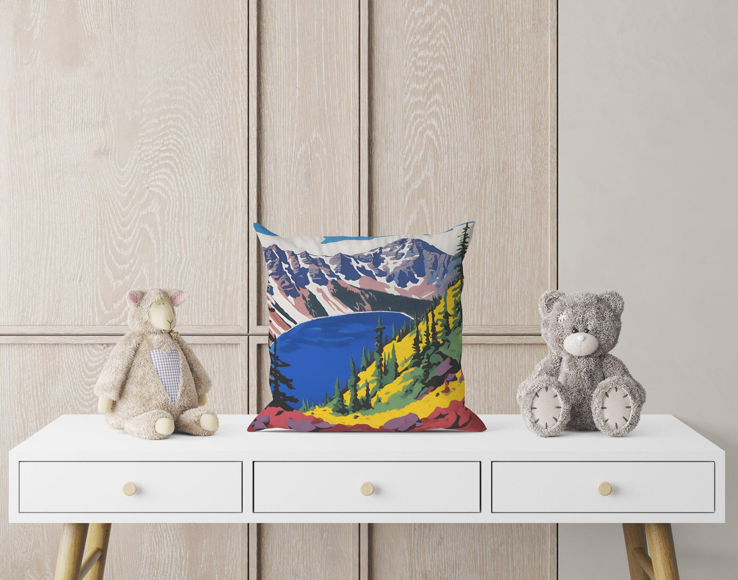 Crater Lake In Maroon Bells, Colorado Decorative Pillow, Usa Travel Pillow, Designer Pillow, Colorful Pillow Case, 20X20 Pillow Cover