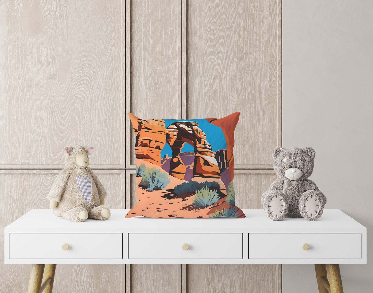 Delicate Arch In Arches National Park Decorative Pillow, Usa Travel Pillow, Designer Pillow, Colorful Pillow Case, Modern Pillow