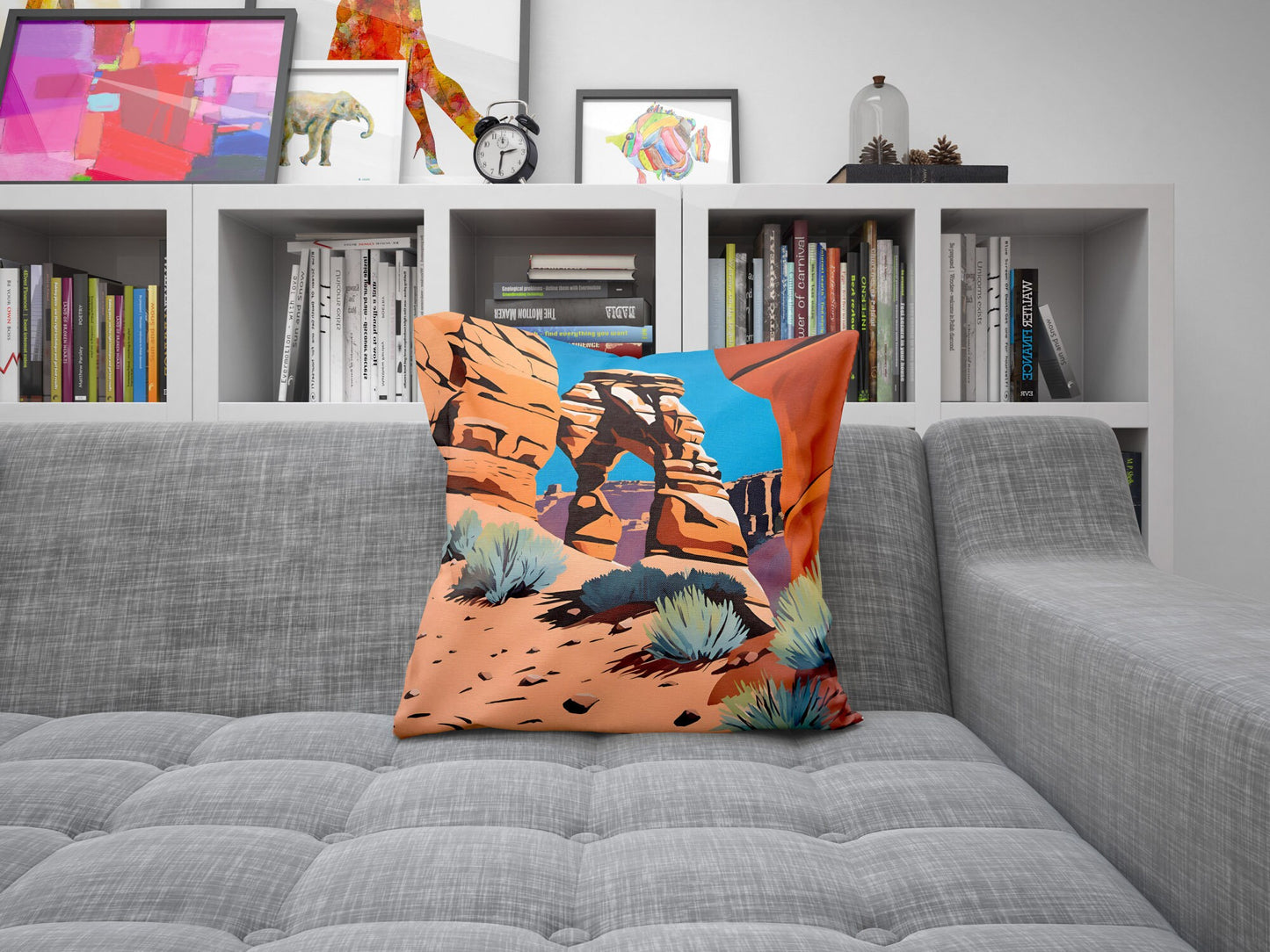 Delicate Arch In Arches National Park Decorative Pillow, Usa Travel Pillow, Designer Pillow, Colorful Pillow Case, Modern Pillow