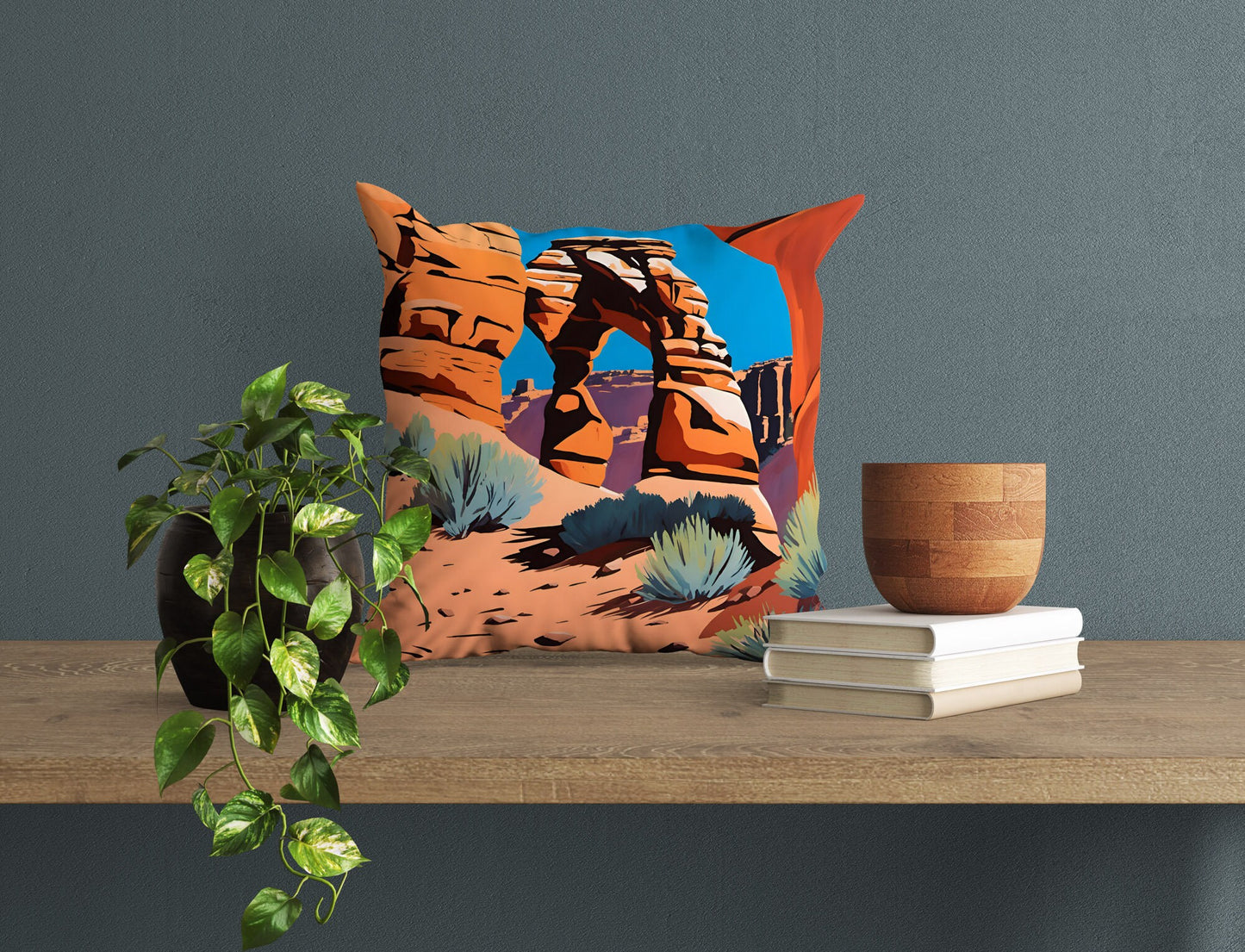 Delicate Arch In Arches National Park Decorative Pillow, Usa Travel Pillow, Designer Pillow, Colorful Pillow Case, Modern Pillow