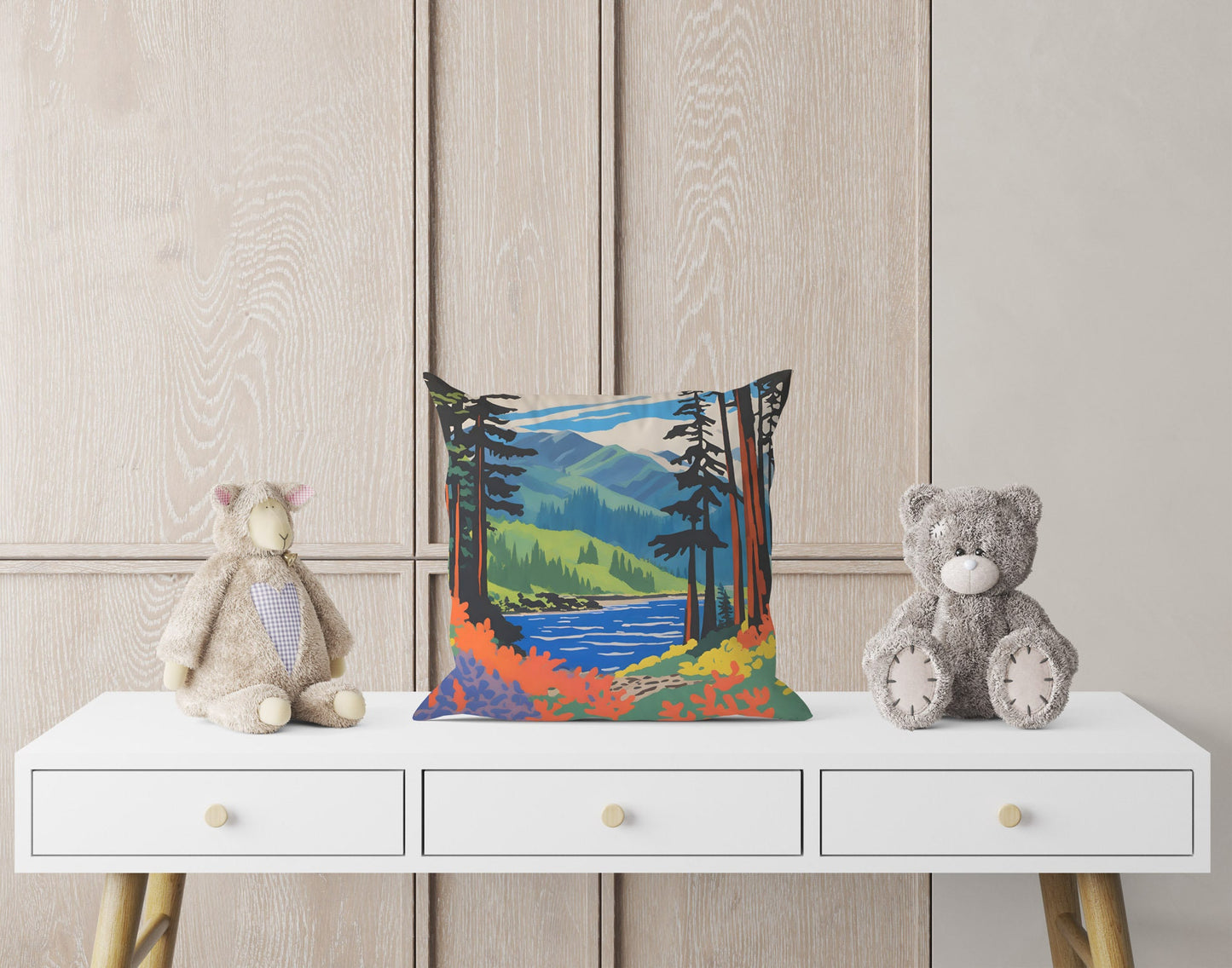 Olympic National Park Throw Pillow, Usa Travel Pillow, Soft Pillow Cases, Colorful Pillow Case, Modern Pillow, Large Pillow Cases