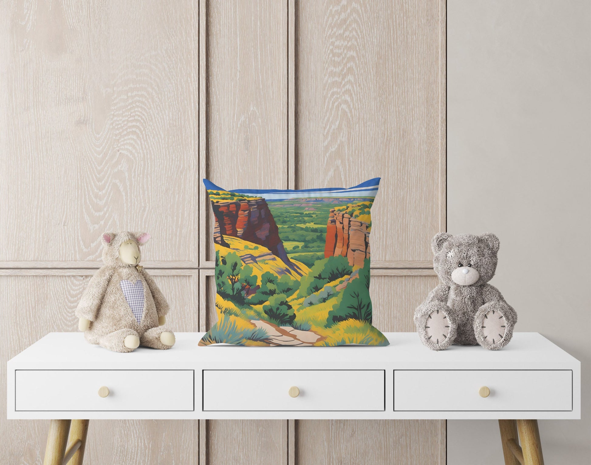 Theodore Roosevelt National Park Toss Pillow, Usa Travel Pillow, Art Pillow, Large Pillow Cases, Playroom Decor, Girl Pillow