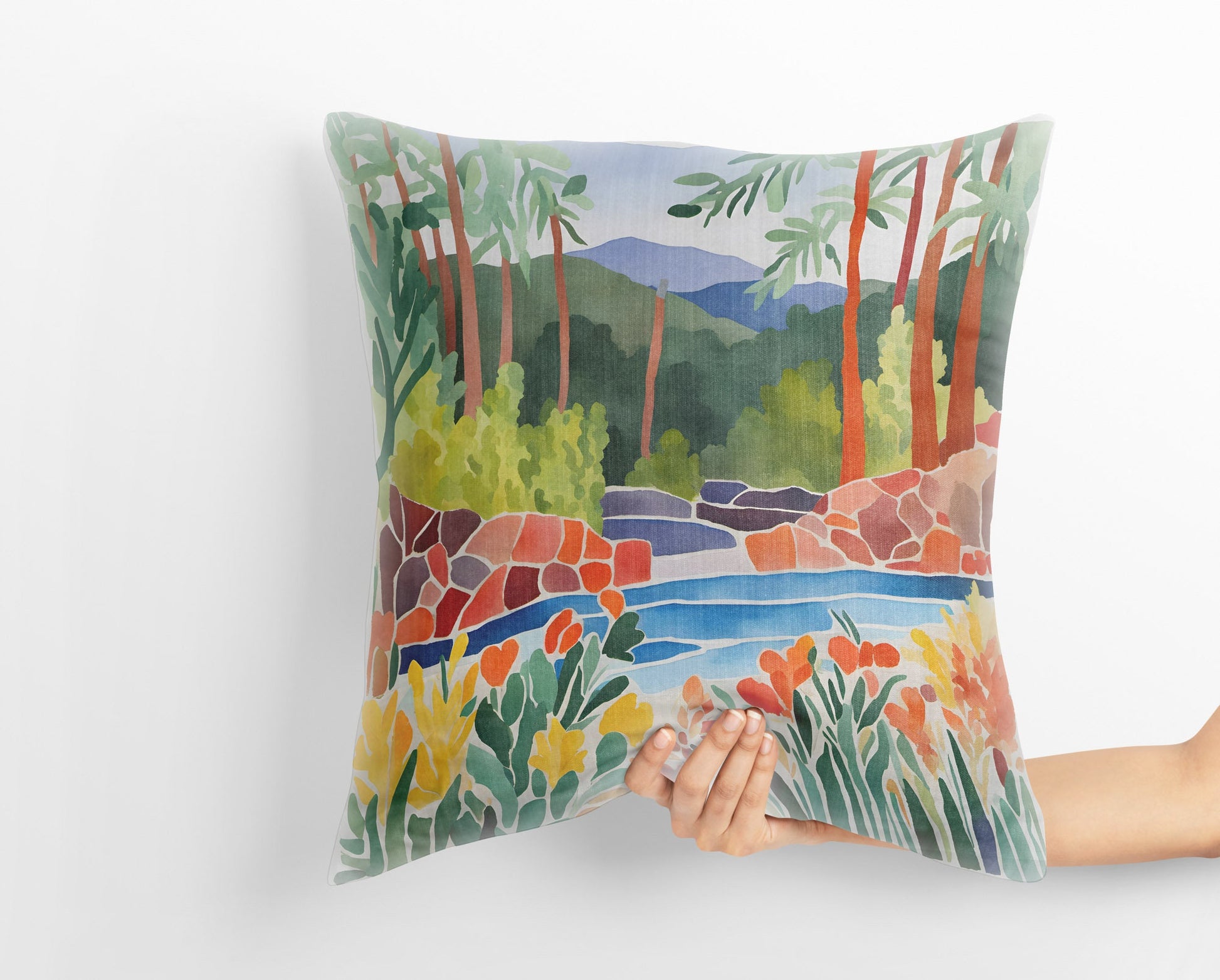 Hot Springs National Park, Arkansas Throw Pillow, Usa Travel Pillow, Comfortable, Colorful Pillow Case, Beautiful Pillow, 24X24 Pillow Case