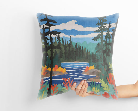 Isle Royale National Park Throw Pillow, Usa Travel Pillow, Art Pillow, Colorful Pillow Case, Watercolor Pillow Cases, 24X24 Pillow Case