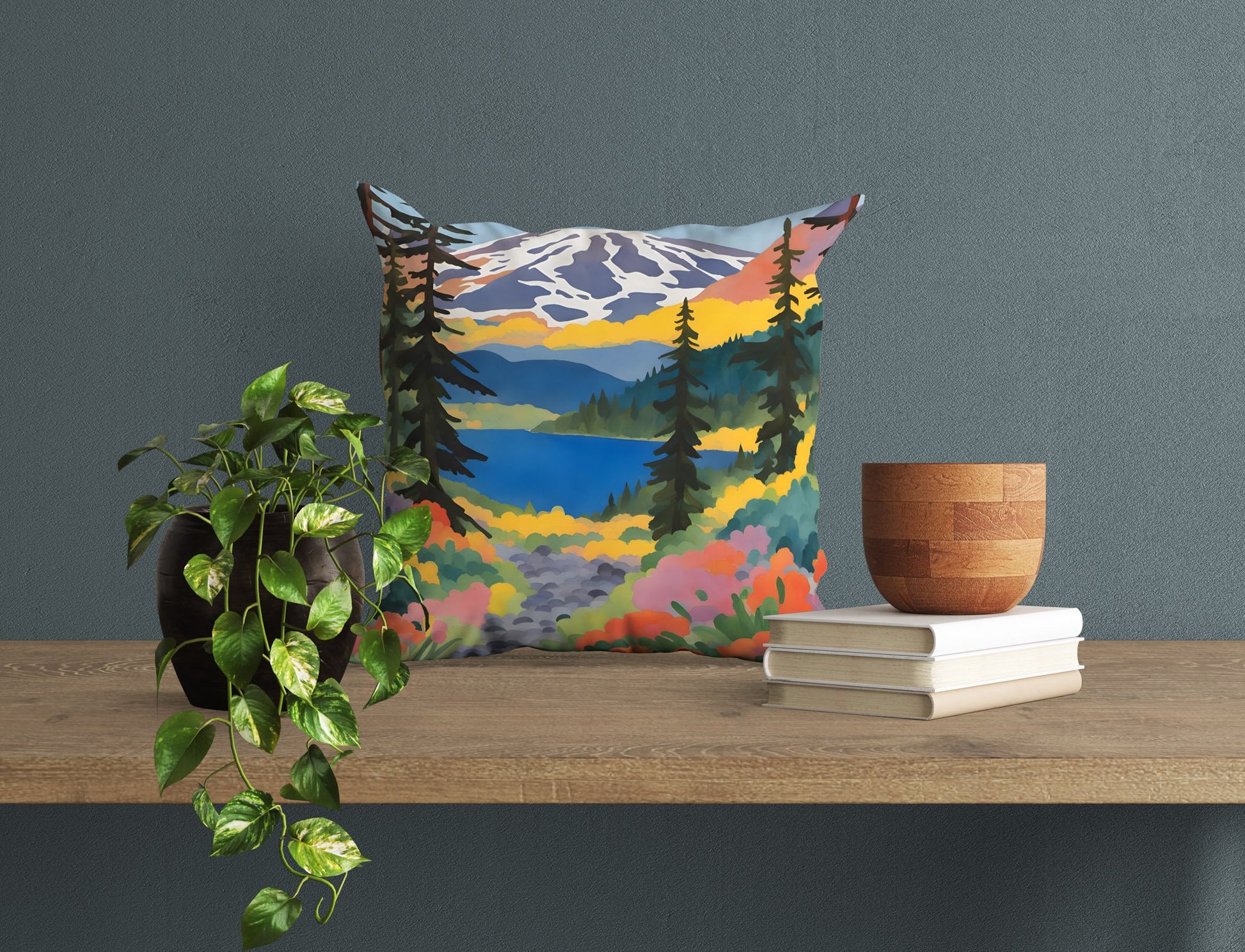 Mount Rainier National Park, Washington State, Usa Tapestry Pillows, Usa Travel Pillow, Designer Pillow, Contemporary Pillow