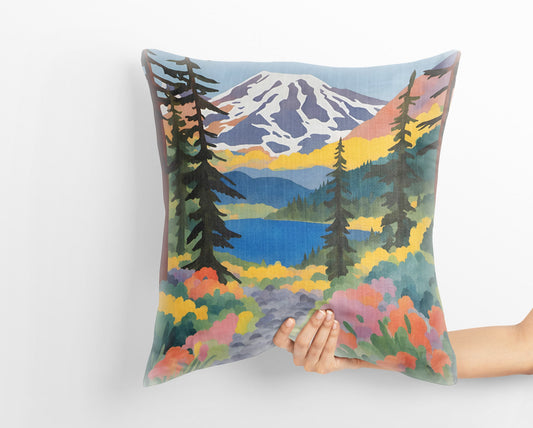 Mount Rainier National Park, Washington State, Usa Tapestry Pillows, Usa Travel Pillow, Designer Pillow, Contemporary Pillow