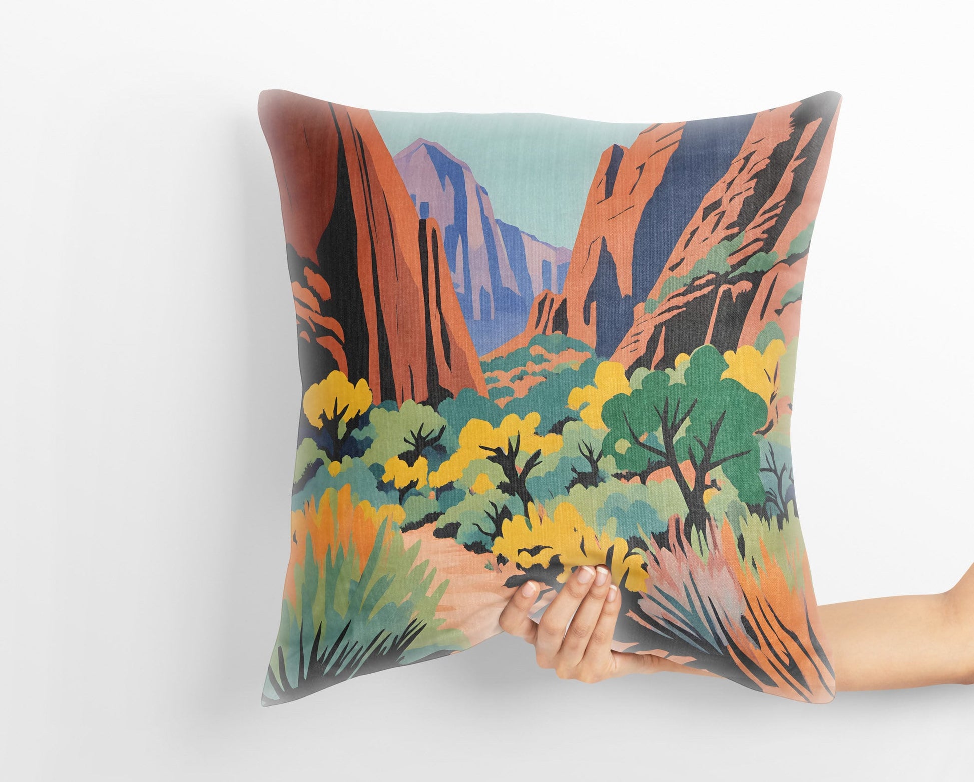 Zion National Park Utah Throw Pillow, Usa Travel Pillow, Soft Pillow Cases, Pillow Covers 20X20, Playroom Decor, Sofa Pillows