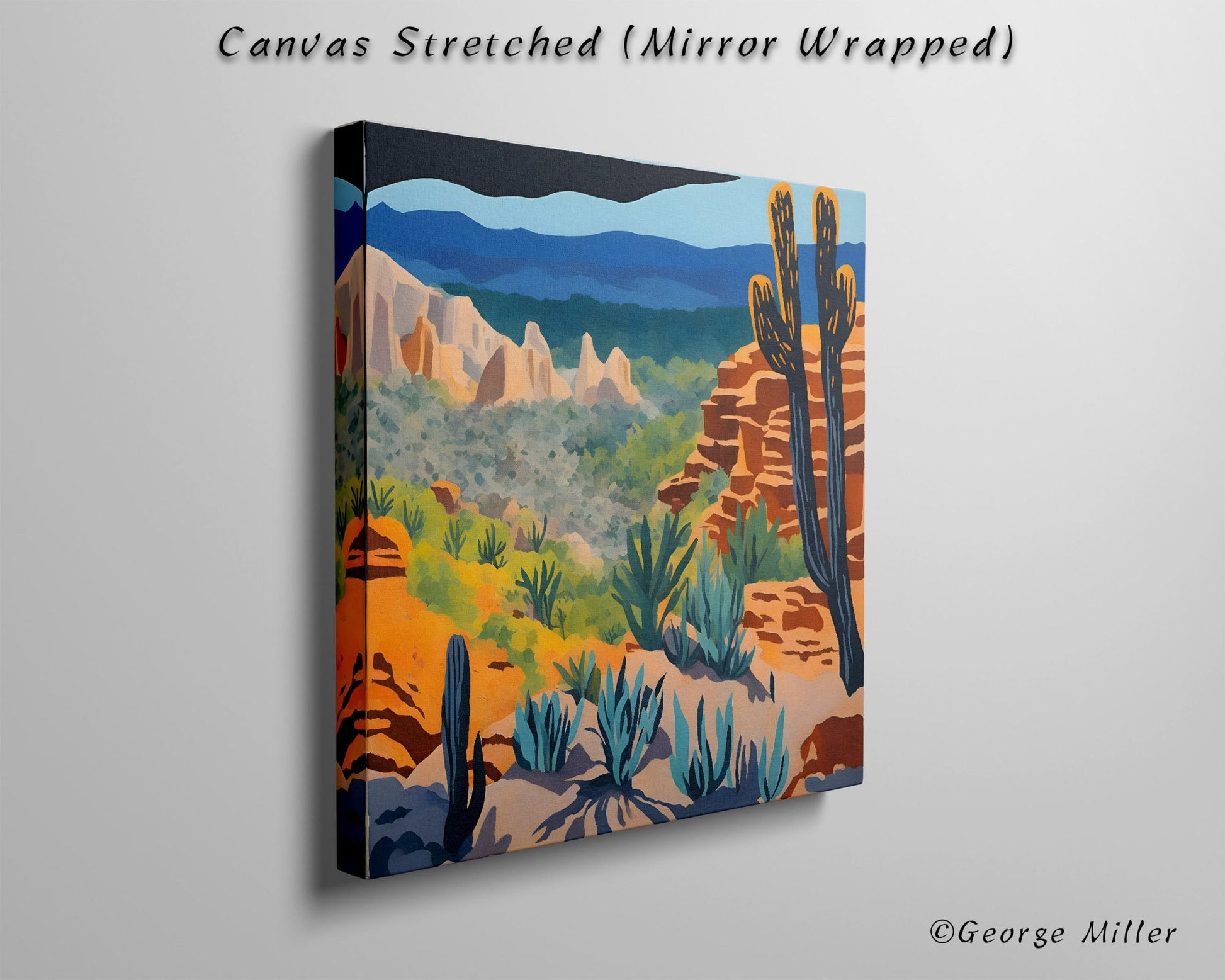 Carlsbad Caverns National Park Usa Travel Poster, Art Poster, Landscape Print, Square Canvas Print, Birthday Gift, Framed Canvas