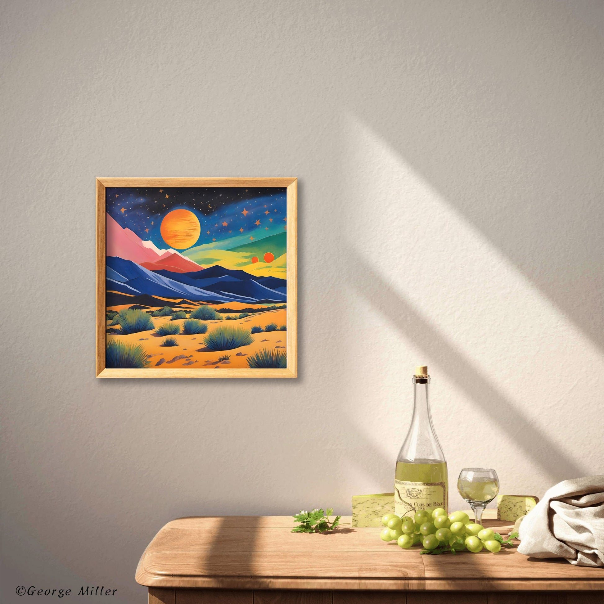 Astronomy Night In Great Sand Dunes National Park Colorado Usa Travel Print, Canvas Print Decor, Framed Canvas, Print From Original Painting