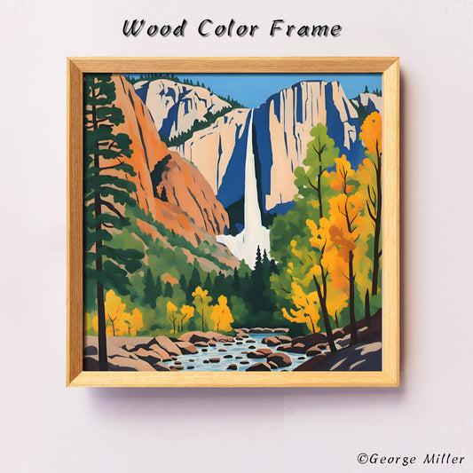 Bridalveil Fall In Yosemite National Park California, Usa Travel Print, Giclee Art Print, Living Room Decor, Framed Canvas, Fine Art Print