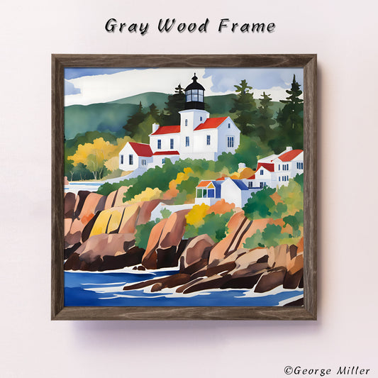 Acadia National Park Maine Usa Travel Print, Vivid Color, Trendy Art Prints, Nursery Art, Framed Canvas, Fine Art Poster