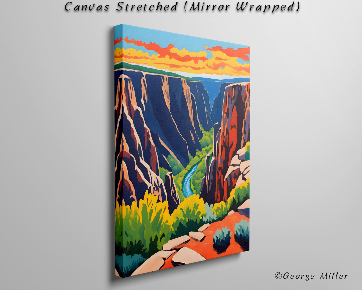Black Canyon Of The Gunnison National Park, Colorado Usa Travel Print, Modern Print, Home Wall Art, Canvas Wraps, From Original Painting