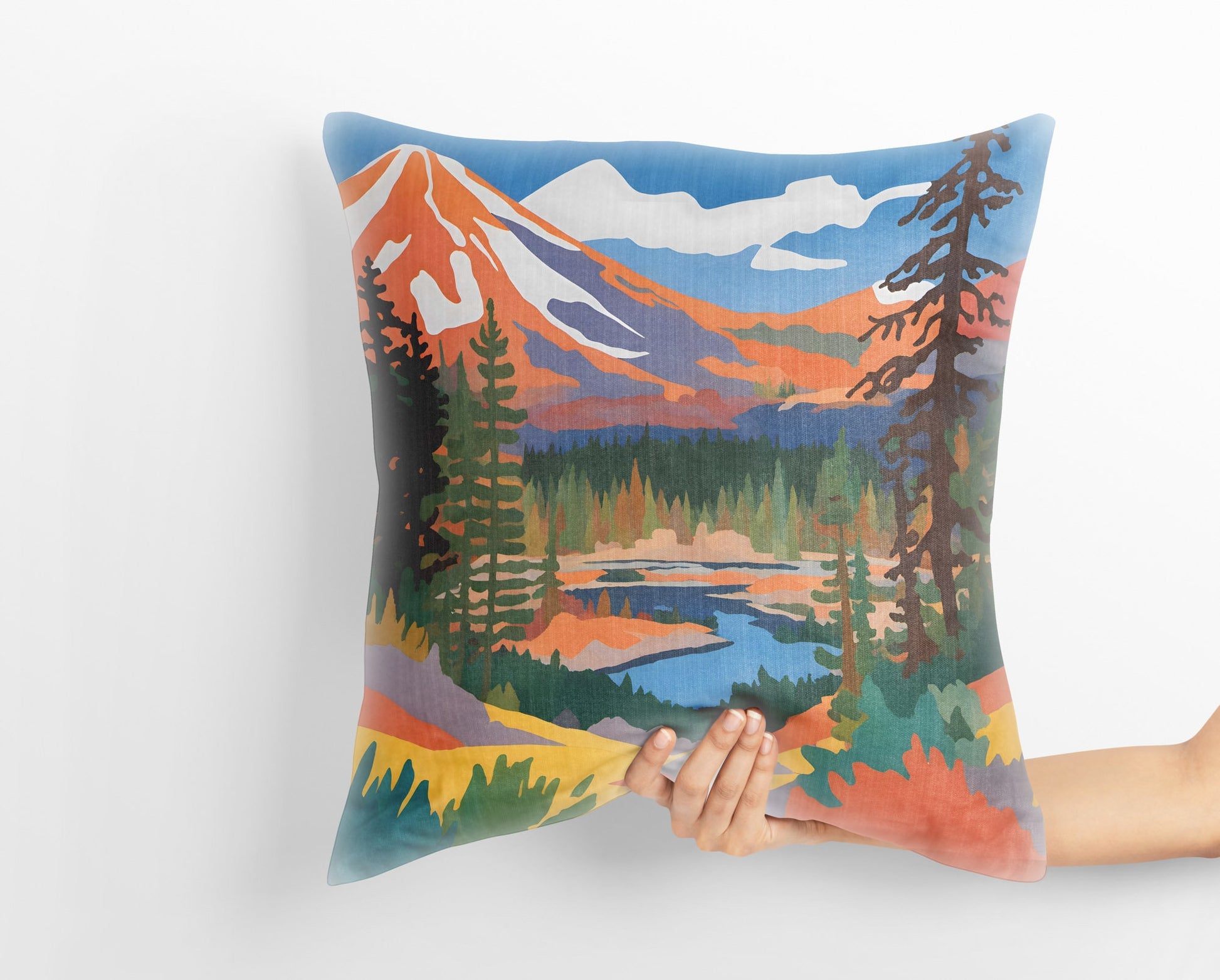 Lassen Volcanic National Park, Toss Pillow, Usa Travel Pillow, Art Pillow, Colorful Pillow Case, Home Decor Pillow, Holiday Gift