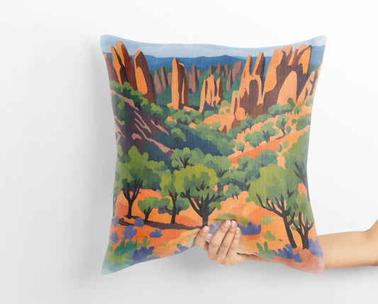 Pinnacles National Park, Decorative Pillow, Usa Travel Pillow, Art Pillow, Colorful Pillow Case, Large Pillow Cases, Housewarming Gift
