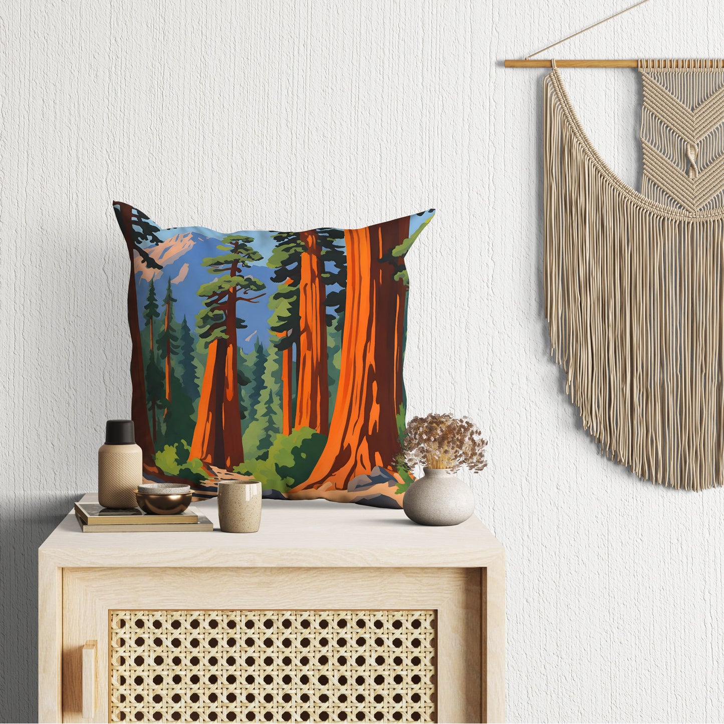 Sequoia National Park, Tapestry Pillows, Usa Travel Pillow, Designer Pillow, Beautiful Pillow, 16X16 Case, Home Decor Pillow, Abstract Decor