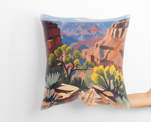 Grand Canyon National Park Arizona, Pillow Case, Usa Travel Pillow, Soft Pillow Cases, Watercolor Pillow Cases, 18 X 18 Pillow Covers