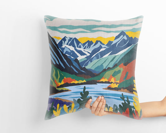 Glacier National Park, Montana Pillow Case, Usa Travel Pillow, Art Pillow, Colorful Pillow Case, Large Pillow Cases, Farmhouse Pillow