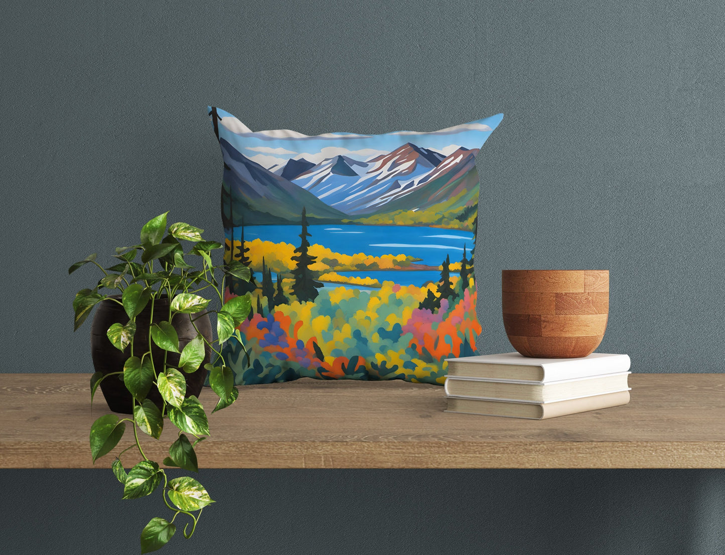 Lake Clark National Park Tapestry Pillows, Usa Travel Pillow, Soft Pillow Cases, Watercolor Pillow Cases, 24X24 Pillow Case