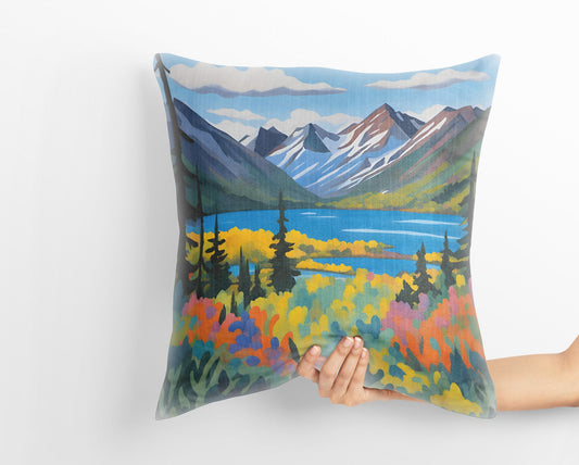 Lake Clark National Park Tapestry Pillows, Usa Travel Pillow, Soft Pillow Cases, Watercolor Pillow Cases, 24X24 Pillow Case